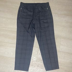 All Saints Elastic Waist Plaid Trousers